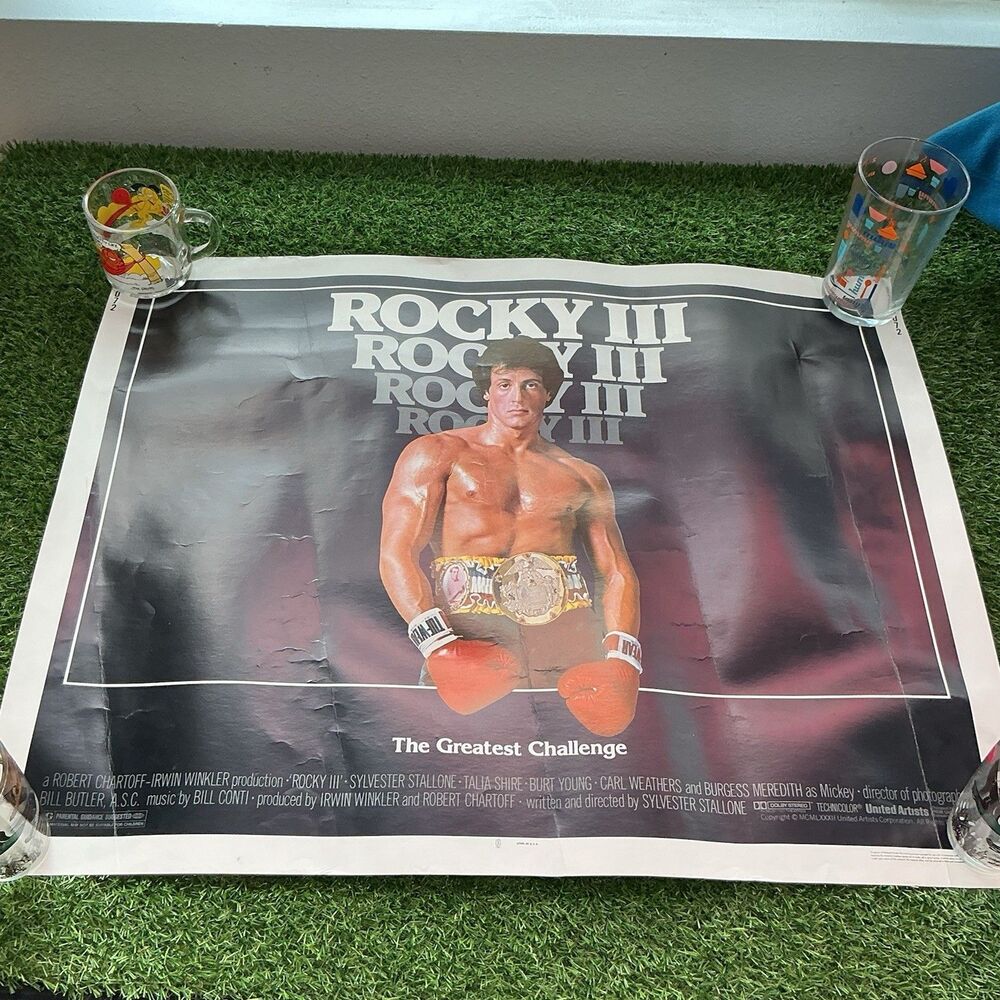 Original 1982 Rocky III Movie Poster 22x28"Sylvester Stallone One Sheet 820072